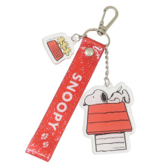 Japan Peanuts Glitter Tag Keychain - Snoopy & Woodstock : House