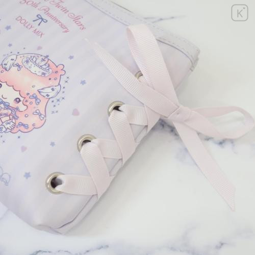 Japan Sanrio Ribbon Cosmetic Pouch - Little Twin Stars : Dolly Mix - 4