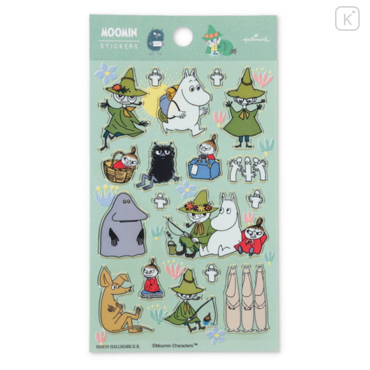 Japan Moomin Hallmark Gold Sticker - Snufkin : Green - 1