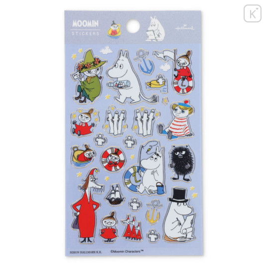 Japan Moomin Hallmark Gold Sticker - Moomin : Blue - 1