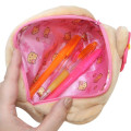 Japan Sanrio Fluffy Plush Pen Case - Hello Kitty : Face Y2K Tanned - 3