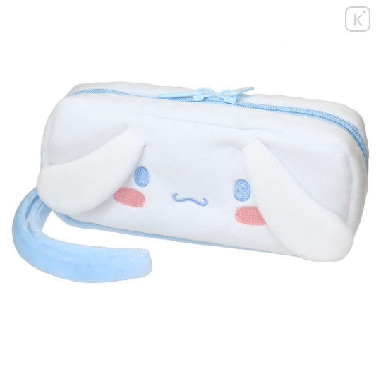 Japan Sanrio Twin Fluffy Plush Pen Case - Cinnamoroll & Milk : Face - 1