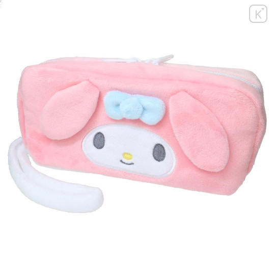 Japan Sanrio Twin Fluffy Plush Pen Case - My Melody & My Sweet Piano : Face - 1