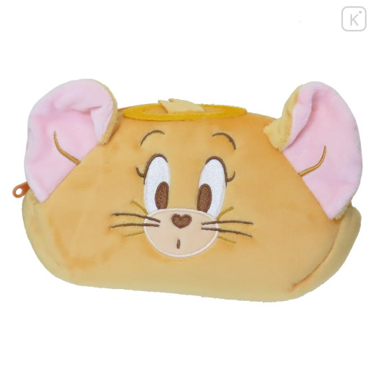 Japan Tom and Jerry Fluffy Plush Pen Case - Jerry : Angel - 1