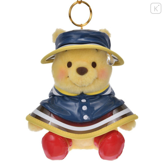 Japan Disney Store Plush Keychain - Pooh : Raindrop & Raincoat - 1