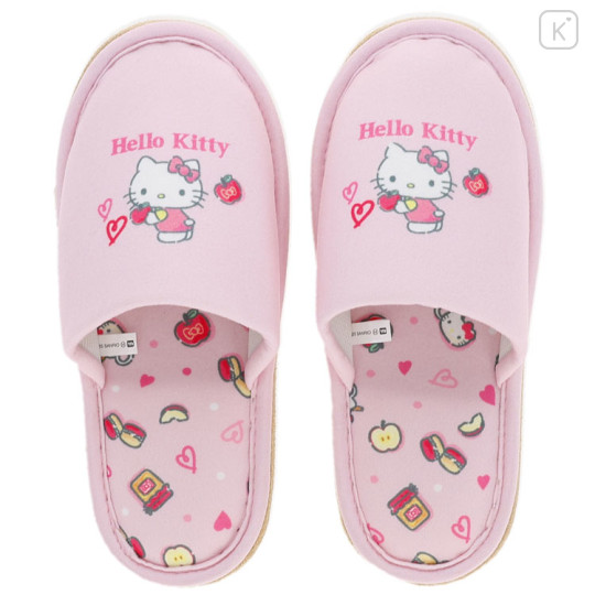 Japan Sanrio Room Slippers - Hello Kitty : Apple Pink - 1