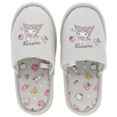 Japan Sanrio Room Slippers - Kuromi : Relax Grey
