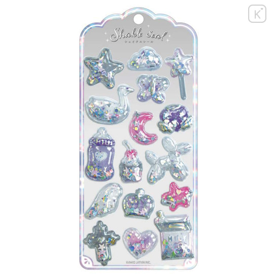 Japan Shake Shake Capsule Seal Sticker - Balloon Silver 3D - 1