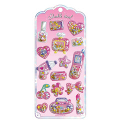 Japan Shake Shake Capsule Seal Sticker - Fun Pink 3D
