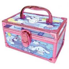 Japan Sanrio Clear Cosmetic Storage Box Vanity Case - Cinnamoroll : Blue Sky Pink