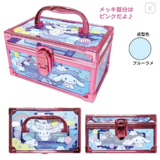 Japan Sanrio Clear Cosmetic Storage Box Vanity Case - Cinnamoroll : Blue Sky Pink - 2