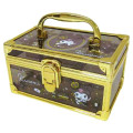 Japan Sanrio Clear Cosmetic Storage Box Vanity Case - Kuromi : Black Queen Glod - 1