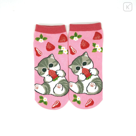 Japan Mofusand Ankle Socks - Cat : Strawberry Pink - 1