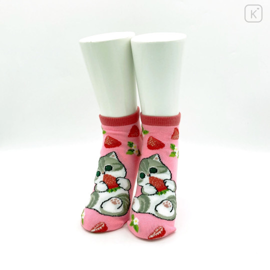 Japan Mofusand Ankle Socks - Cat : Strawberry Pink - 2