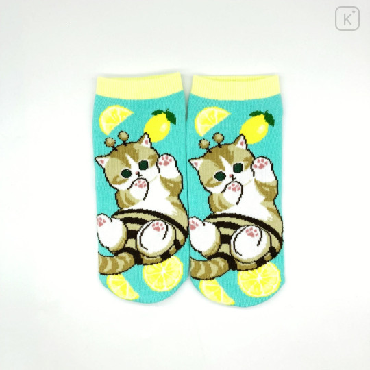 Japan Mofusand Ankle Socks - Cat : Bee Mint Lemon - 1