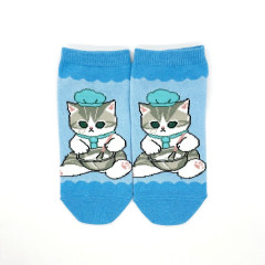 Japan Mofusand Ankle Socks - Cat : Pastry Chef Blue