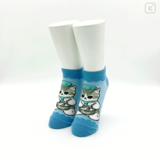 Japan Mofusand Ankle Socks - Cat : Pastry Chef Blue - 2