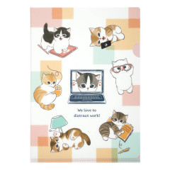 Japan Mofusand A4 Clear File - Workplace Intervention Team Nyan We Love To Distract Work