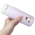 Japan Mofusand Stainless Steel One Push Bottle 350ml - Cat Donut Nyan Pink - 2