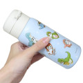 Japan Mofusand Stainless Steel One Push Bottle 350ml - Cat Dinosaur Nyan Blue - 2