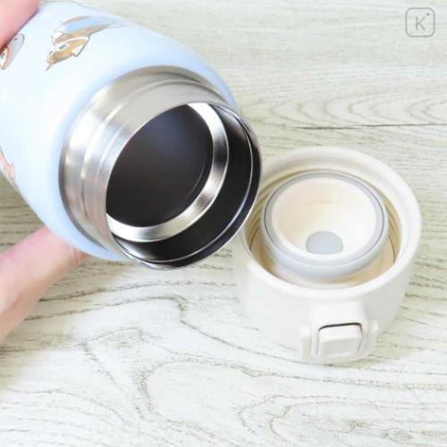 Japan Mofusand Stainless Steel One Push Bottle 350ml - Cat Dinosaur Nyan Blue - 4