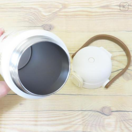 Japan Mofusand Stainless Steel One Push Bottle 1000ml - Cat Bee Nyan Lemon - 4