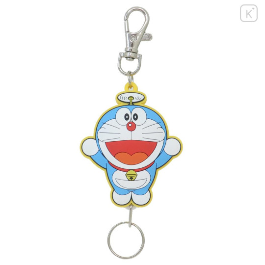 Japan Doraemon Rubber Reel Keychain - Doraemon : Flying - 1