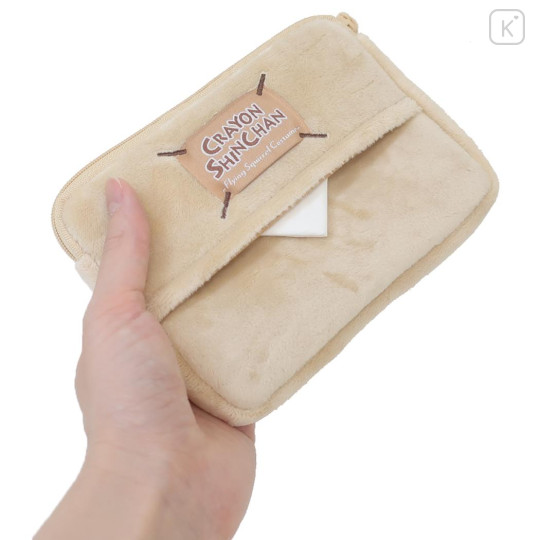 Japan Crayon Shin-chan Pouch & Tissue Case - Shinnosuke Nohara : Light Brown Flying Squirrel - 2