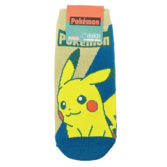 Japan Pokemon Socks - Pikachu : Smile Deep Blue Green