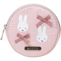 Japan Miffy Quilted Flat Mini Pouch - Miffy : My Favourite Ribbon Pink - 1
