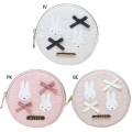 Japan Miffy Quilted Flat Mini Pouch - Miffy : My Favourite Ribbon Pink - 2