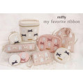 Japan Miffy Quilted Flat Mini Pouch - Miffy : My Favourite Ribbon Beige - 4