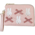 Japan Miffy Flat Mini Pouch - Miffy : My Favourite Ribbon Pink - 1