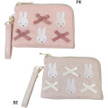 Japan Miffy Flat Mini Pouch - Miffy : My Favourite Ribbon Pink - 2