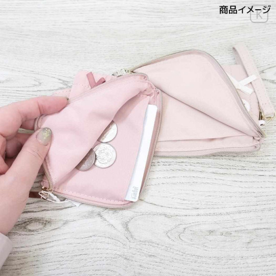 Japan Miffy Flat Mini Pouch - Miffy : My Favourite Ribbon Pink - 4