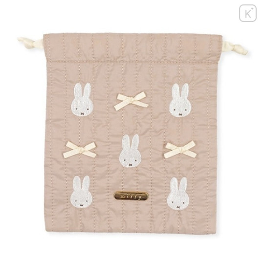 Japan Miffy Drawstring Bag - Miffy : My Favourite Ribbon Beige - 1