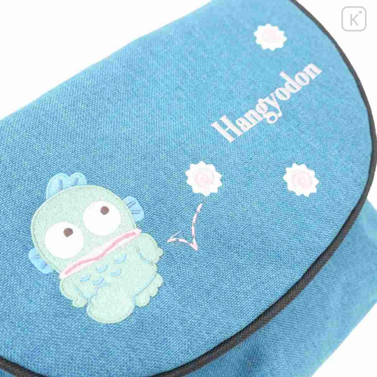 Japan Sanrio Shoulder Crossbody Bag - Hangyodon : Embroidery - 3