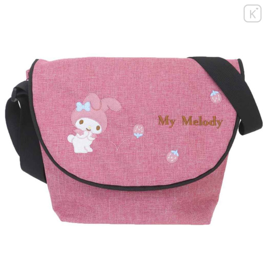 Japan Sanrio Shoulder Crossbody Bag - My Melody : Embroidery - 1