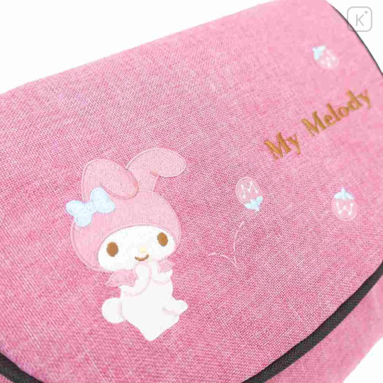 Japan Sanrio Shoulder Crossbody Bag - My Melody : Embroidery - 3