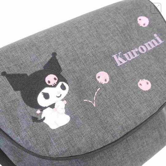 Japan Sanrio Shoulder Crossbody Bag - Kuromi : Embroidery - 3