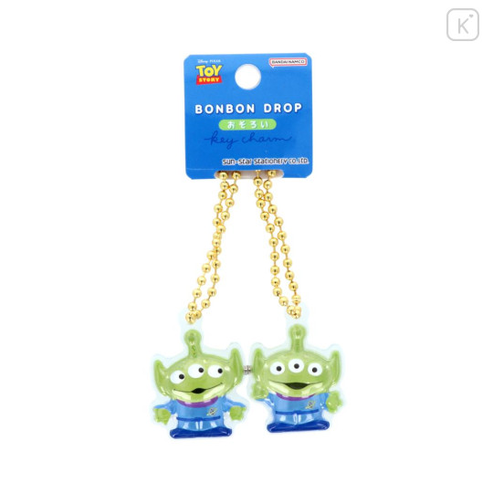 Japan Disney Acrylic Keychain Connecting Set - Toy Story Little Green Men Aliens : Bonbon Drop Crystal - 1