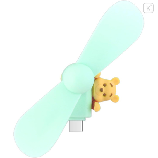 Japan Disney USB Type-C Mini Cool Fan - Pooh - 1