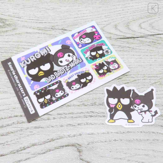 Japan Sanrio Big Sticker Set - Badtz-maru & Kuromi : Heisei Retro Purikura Photo Style - 2