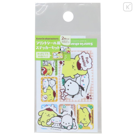 Japan Sanrio Big Sticker Set - Cinnamoroll & Pochacco & Pompompurin : Heisei Retro Purikura Photo Style - 1