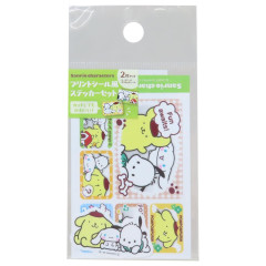 Japan Sanrio Big Sticker Set - Cinnamoroll & Pochacco & Pompompurin : Heisei Retro Purikura Photo Style