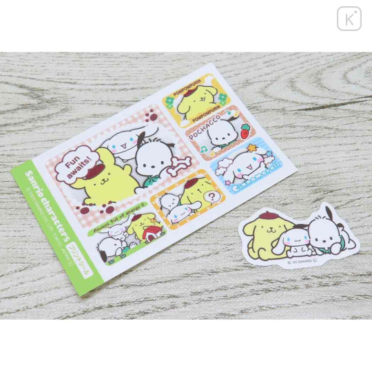 Japan Sanrio Big Sticker Set - Cinnamoroll & Pochacco & Pompompurin : Heisei Retro Purikura Photo Style - 2