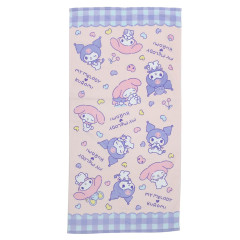 Japan Sanrio Bath Towel - Kuromi & My Melody : Heart Love