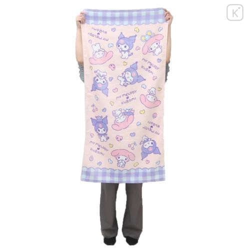 Japan Sanrio Bath Towel - Kuromi & My Melody : Heart Love - 4