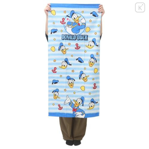 Japan Disney Bath Towel - Donald : Happy Striped Blue - 4