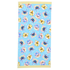 Japan Disney Bath Towel - Stitch & Brothers Blue